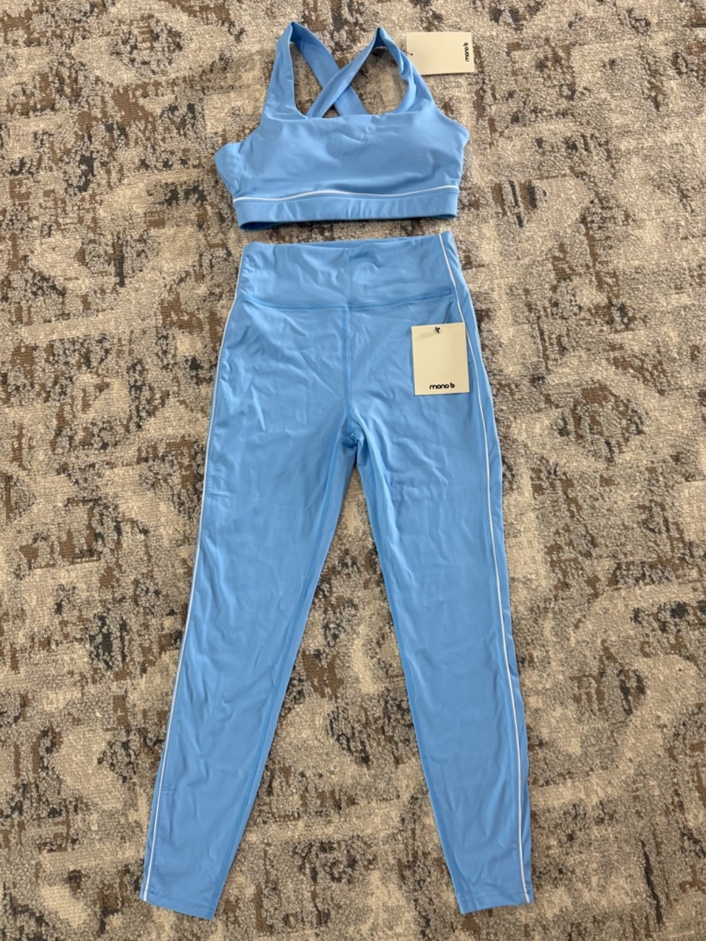 NWT Blue Leggings & Bra Set - Small